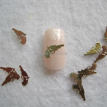 

Approx. 1000pcs/bag Metal Gold Gun Slices Non-adhesive Metal Pieces Nail Art Decoration MS-287-2