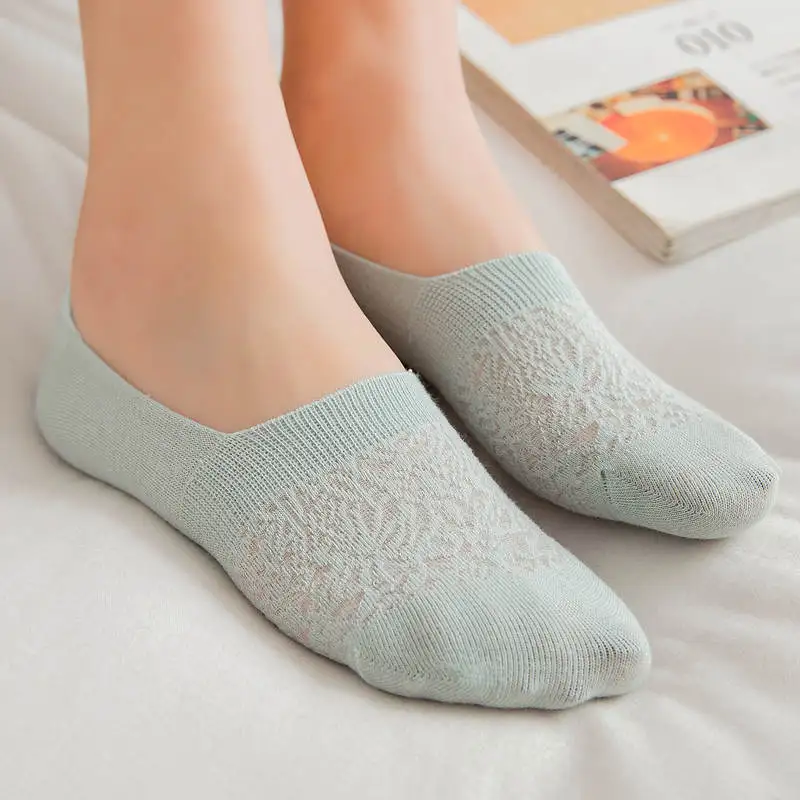 

10 Pairs 20pcs Women Cotton Ankle Sock Solid Mesh Non-slip Low Cut Boat Socks Casual Slipper Socks Comfort Thin Short Socks New