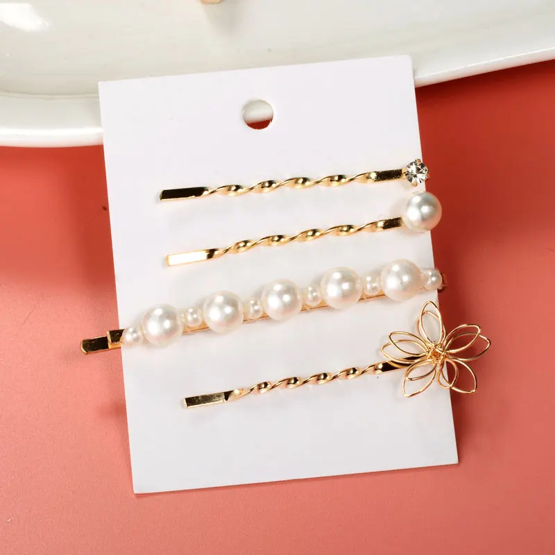 Горячая Распродажа, женские заколки, набор, жемчужные заколки для волос, золотой головной убор, свадебный подарок для девочки, украшение, модные ювелирные аксессуары