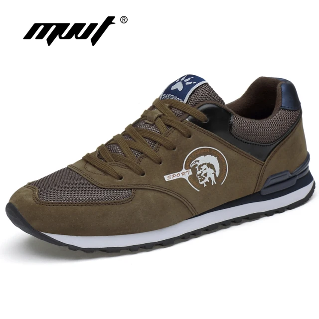 US $15.54 Lifestyle Genuine Leather Men Running Shoes Zapatillas Hombre Deportiva Men Sneakers Outdoor Lawn S