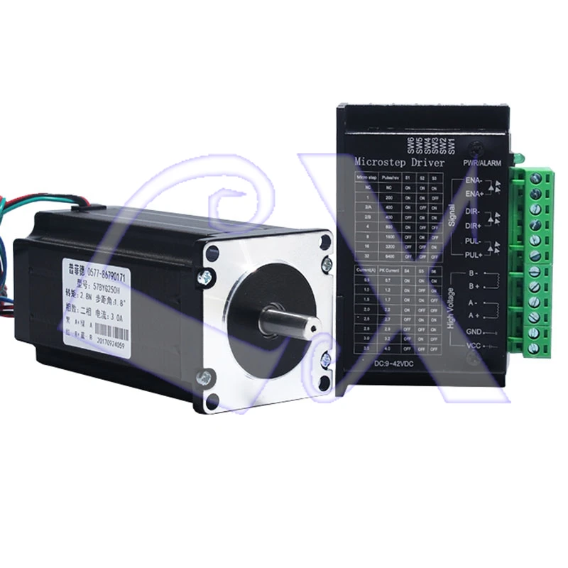

57 step motor driver kit 57BYG250H torque 2.8N.M long 112MM 8mm axis diameter motor + 4.0A 12-42V TB6600 upgrade drive