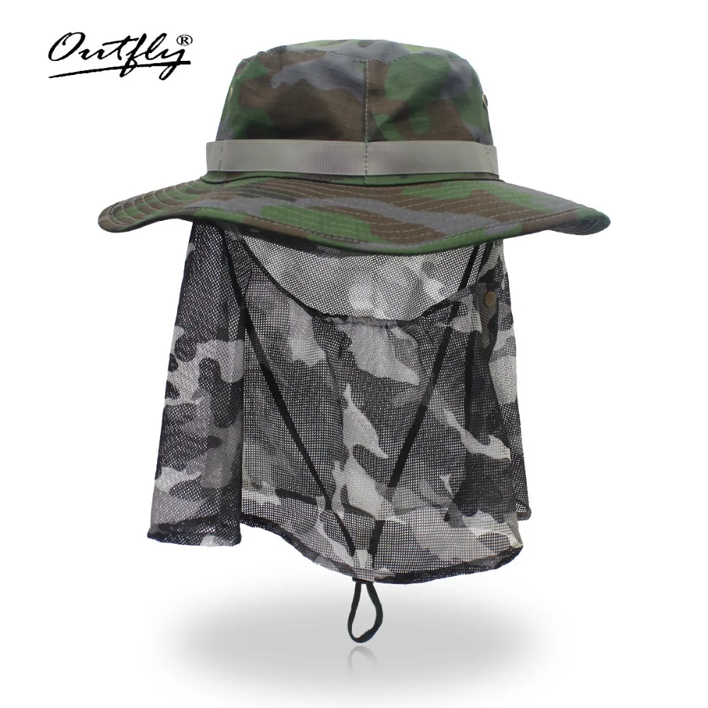 

New Summer Camo Fisherman Casual Bucket Camping Hiking Travel fishing mountaineering sombrero sunshade Bonnie hat For women men