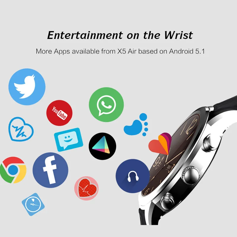 3g Смарт часы для мужчин X5 воздуха с Wi Fi gps и 2 ГБ/16 ГБ smartwatch pk S3 KW99 KW18 lem7 apple huawei xiaomi