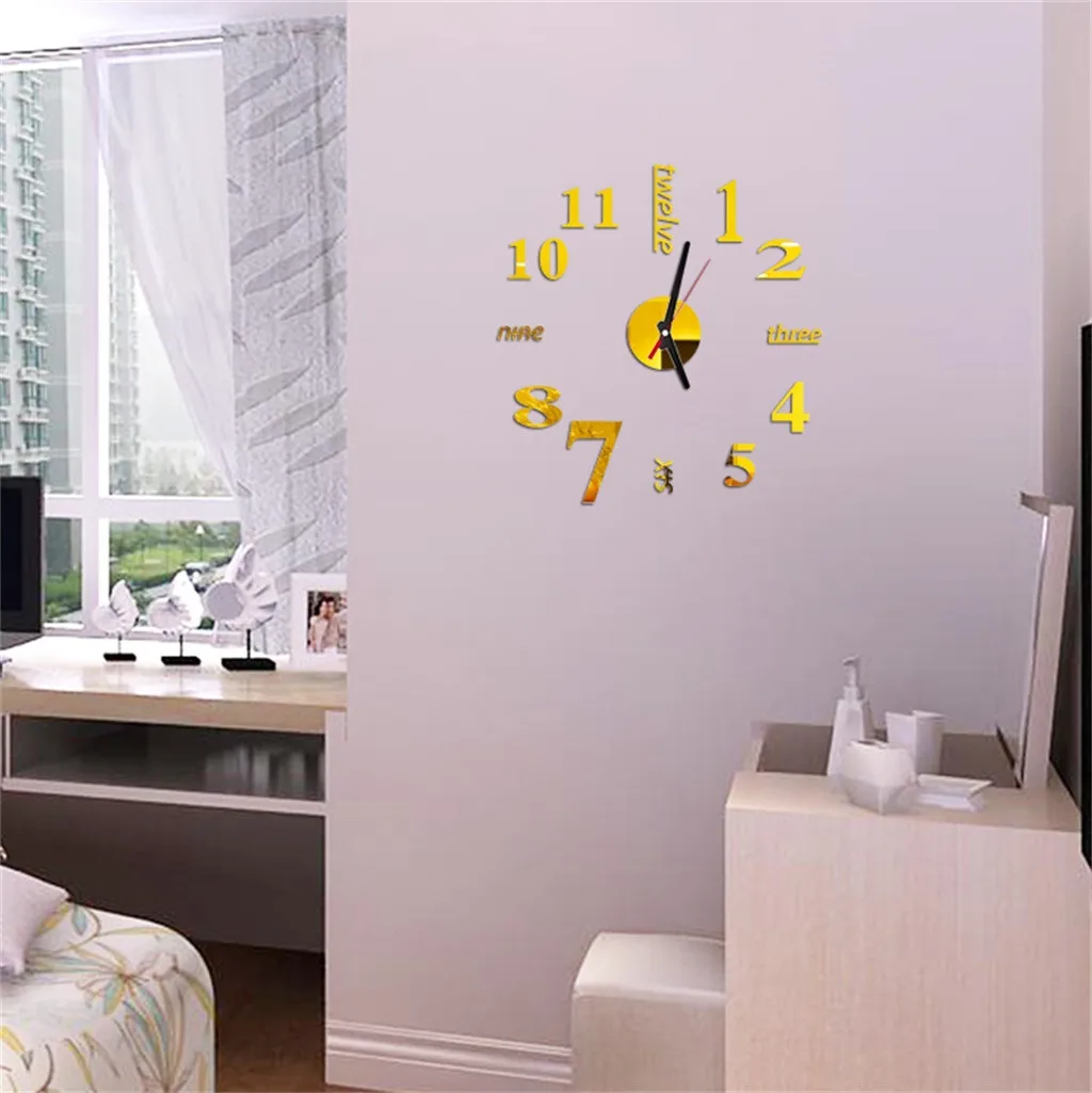 Часы настенные часы Horloge 3d Diy акриловые зеркальные наклейки украшение для дома часы для дома настенные наклейки для гостиной кварцевые иглы