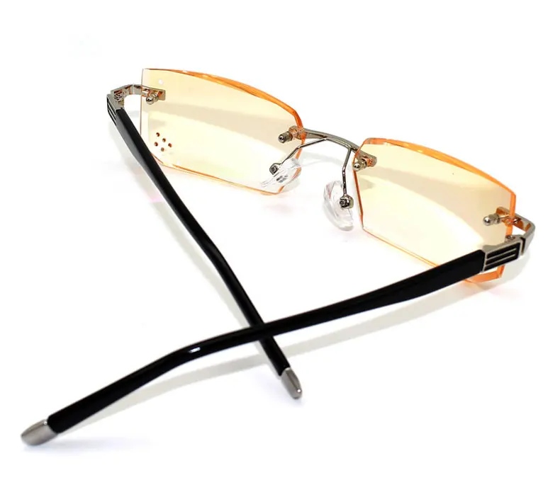 Мужские очки для чтения без оправы с алмазной оправой+ 1,00+ 1,50+ 2,00+ 2,50+ 3,00+ 3,50 4,00 Oculos de Leitura, модные деловые очки
