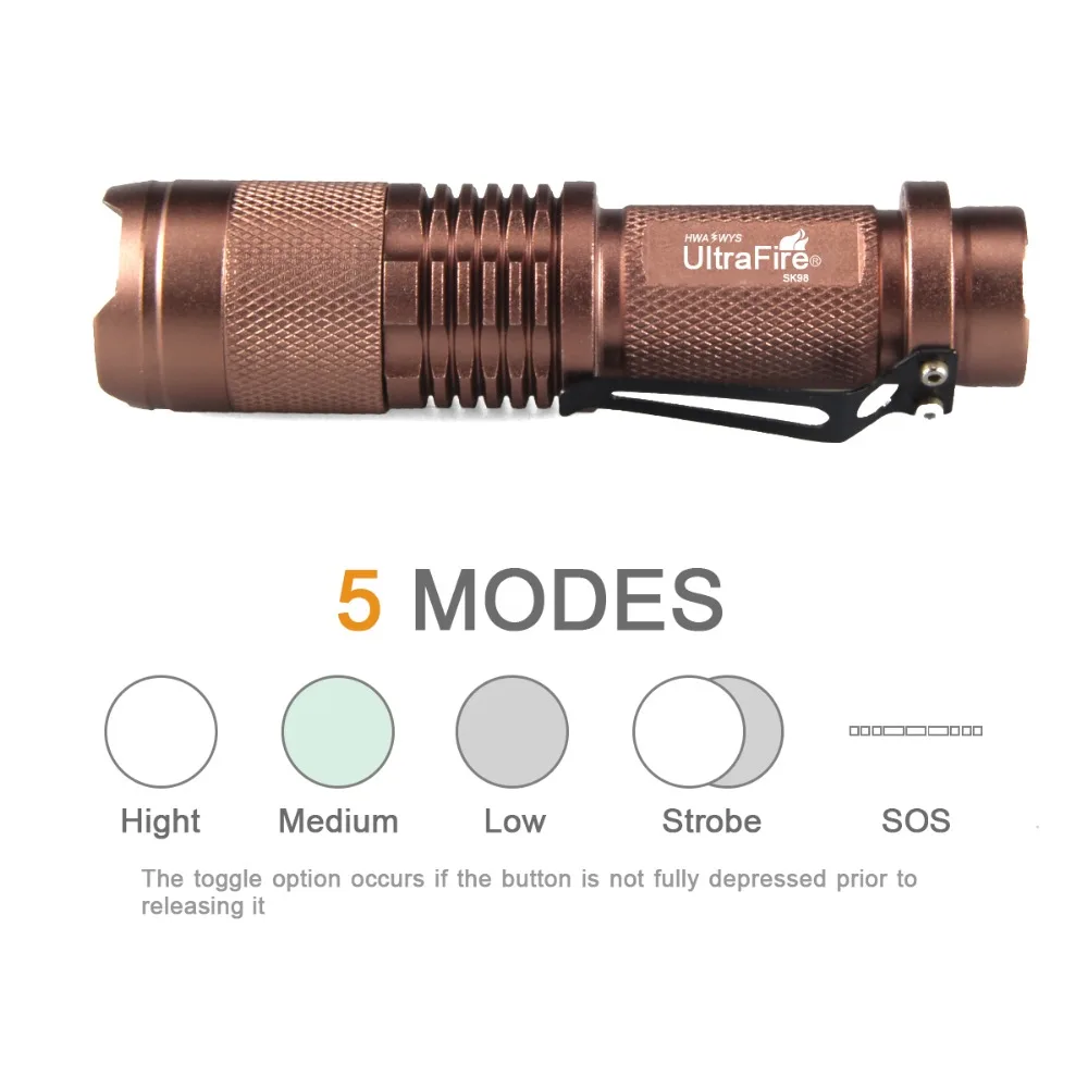 SK98 светодиодный фонарик Cree XM L T6 1000 лм 5 светодиодов|flashlight flashlight|1 x 18650ultrafire flashlight |