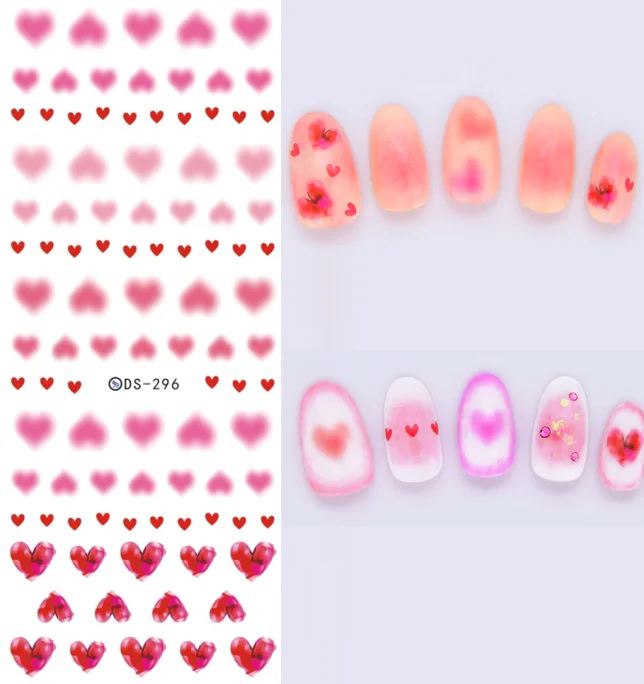 Дизайн Rocooart DS271 переводные наклейки для ногтей Harajuku радужные перья наклейки для ногтей водяные наклейки для ногтей - Цвет: DS296