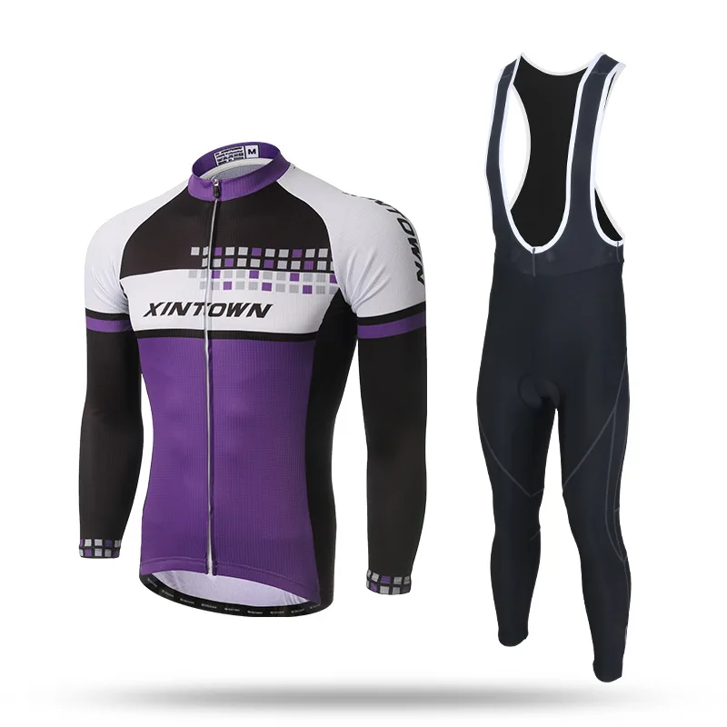 

XINTOWN Santic Spring Long Sleeve Cycling Jersey Men Suits Jacket Cycling Padded Pants Bike Clothing Ciclismo Hombre