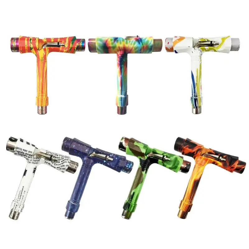 

Portable Multi-function T Shape Wrench Spanner Skateboard Adjusting Tool for 4 Wheels Roller Skateboard Scooter Longboard