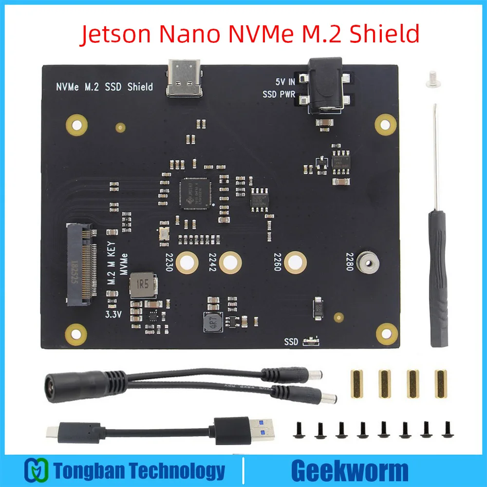 

NVIDIA Jetson Nano NVMe M.2 SSD Shield Storage Expansion Board T100 V1.1 for NVIDIA Jetson Nano Developer Kit