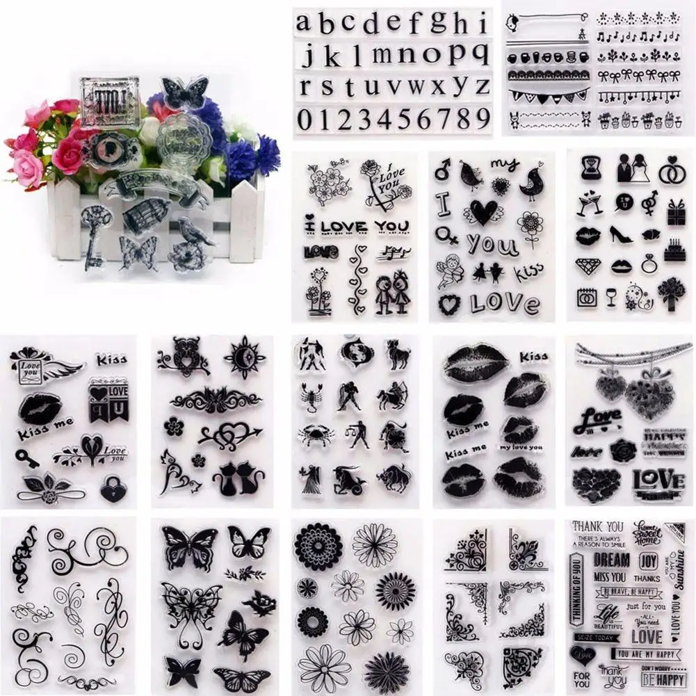 

TPR Transparent Stamp Block Mixed Pattern DIY Scrapbooking Decor Kids Gift