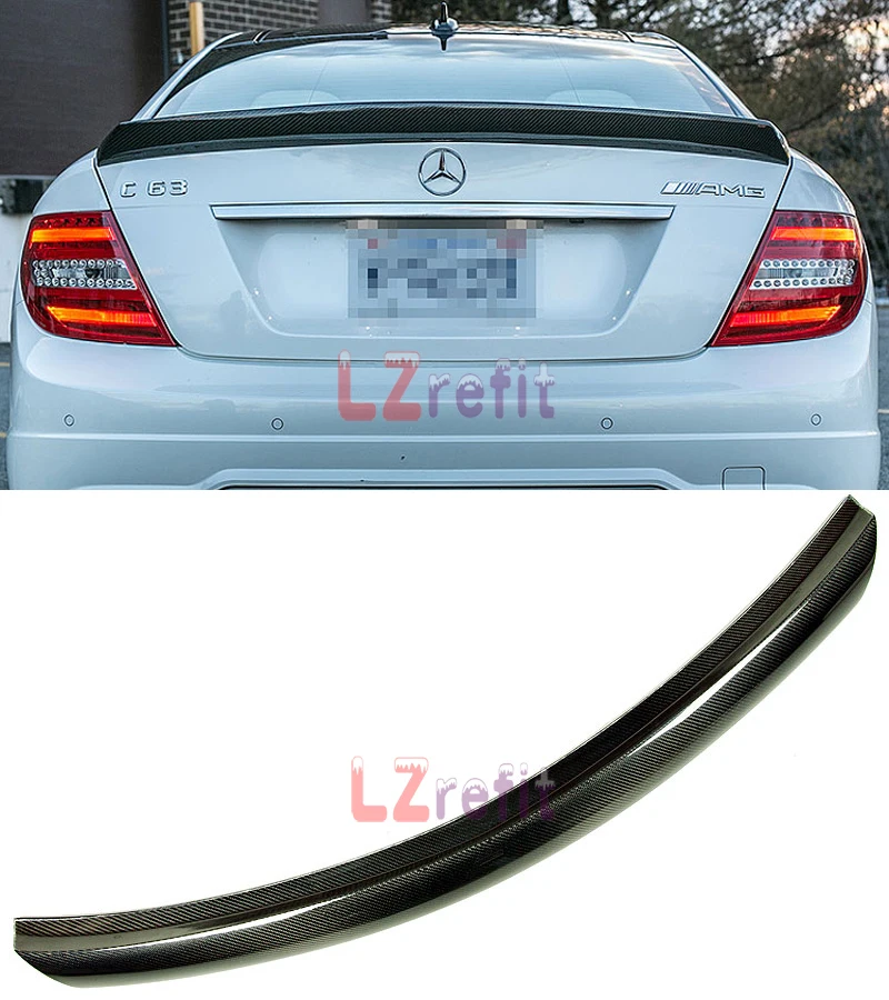 

V Style Real Carbon Fiber Trunk Boot Spoiler Wing Lip Fit For Mercedes Benz W204 Coupe 2-Door C200 C250 C300 2012UP