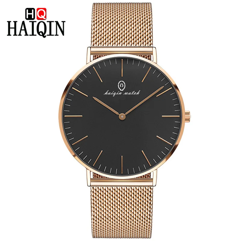 

HAIQIN Men's Watches Casual Fashion Simple Brand 2019 Luxury Men Quartz / Gold / Sports / Waterproof / Watch Men Stainless Steel