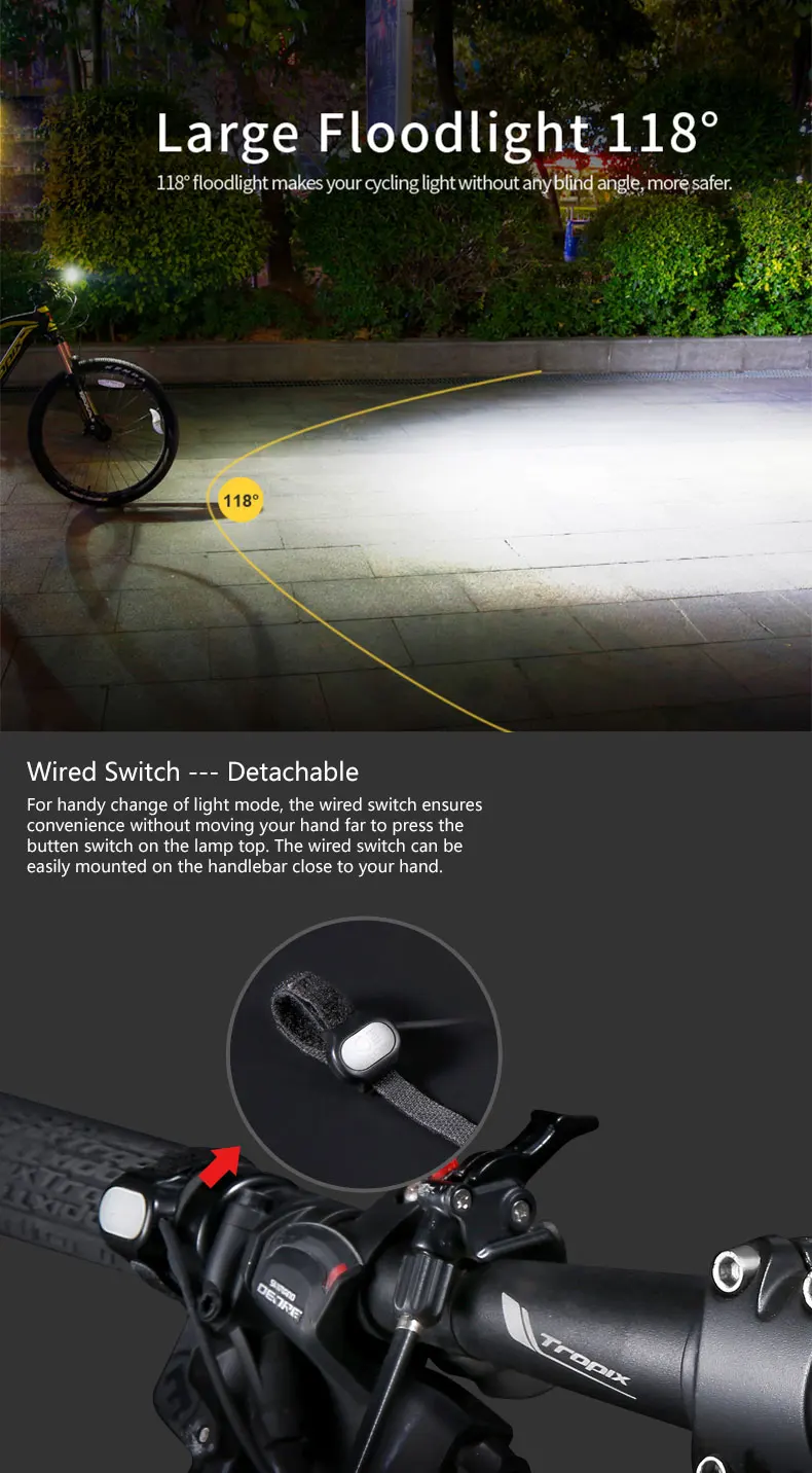 Discount Gaciron V9S Bicycle Headlight USB Charge Internal Battery LED Front Tail Lamp Cycling Lighting Visual Warning Safety Lantern 6
