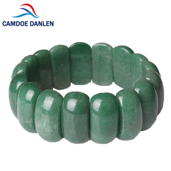 

CAMDOE DANLEN 2018 Natural Stone Aventurine Jades Vintage Charms Elastic Bracelet Bangle For Women Men Jewelry Fashion Gift