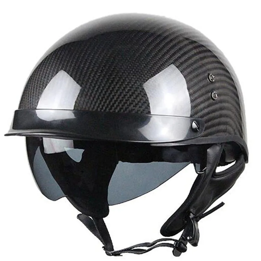 

Carbon Fiber Style motorcycle helmet DOT half face helmet Black mat black available motorbike helmet