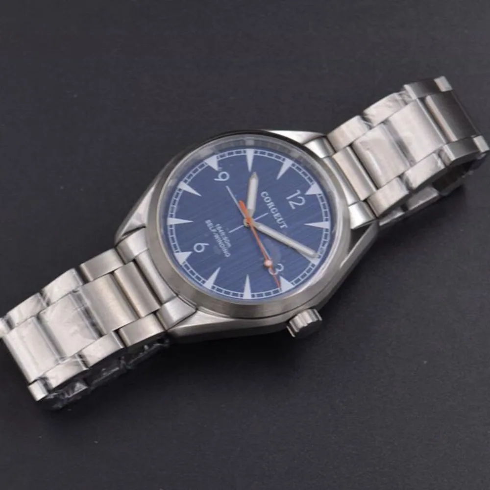 Corgeut 41 мм водонепроницаемые мужские часы Автоматические Мужские часы синий циферблат сапфировое стекло Мужские часы Роскошные Лидирующий бренд