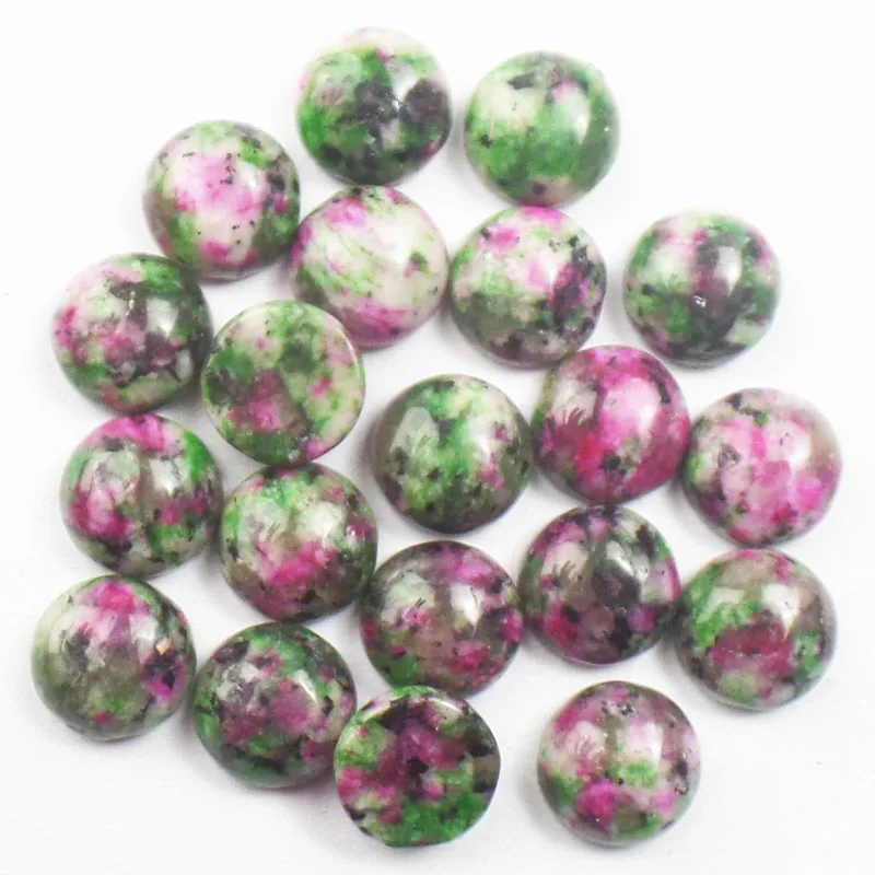 (10 шт./лот) Rubys in Fuchsites Круглый Кабошон 6x4 5/8x мм модные ювелирные изделия|ruby fuchsite|fashion