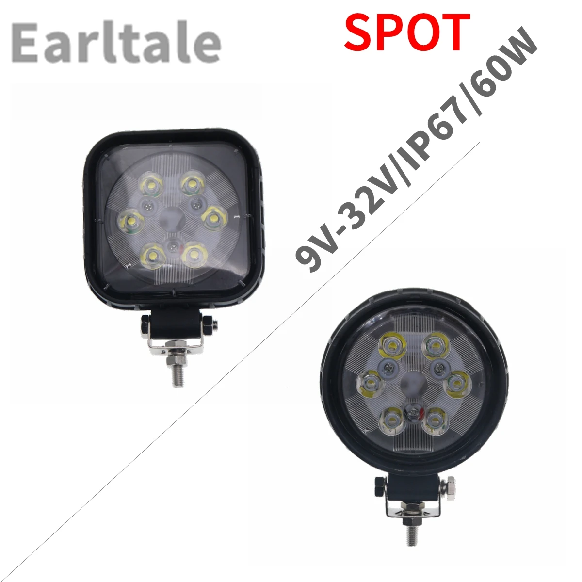 

1pcs 60W Truck Tractor LED Work Light 4Inch Offroad 6LED Light Bar Spot Beam Spotlight For Jeep ATV UAZ SUV 4WD 4x4 12V-24V