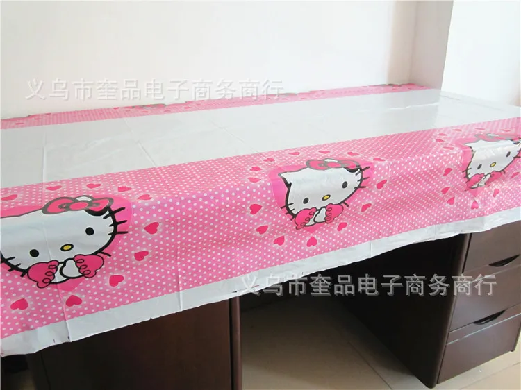 1pc 180*108cm Cute Hello Kitty Disposable Table Cloth Cartoon Table