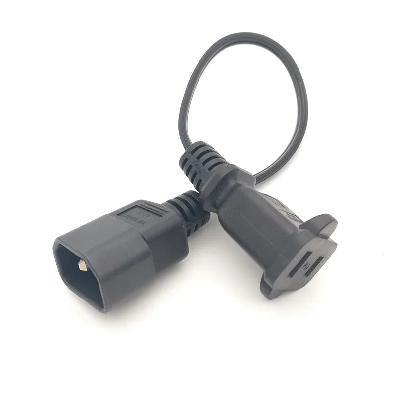 IEC 320 C14 Male Plug to USA 2Pin Female Socket Power Adapter Cable,C14 to Nema 1-15R Power Adaptor Cord,5  pcs