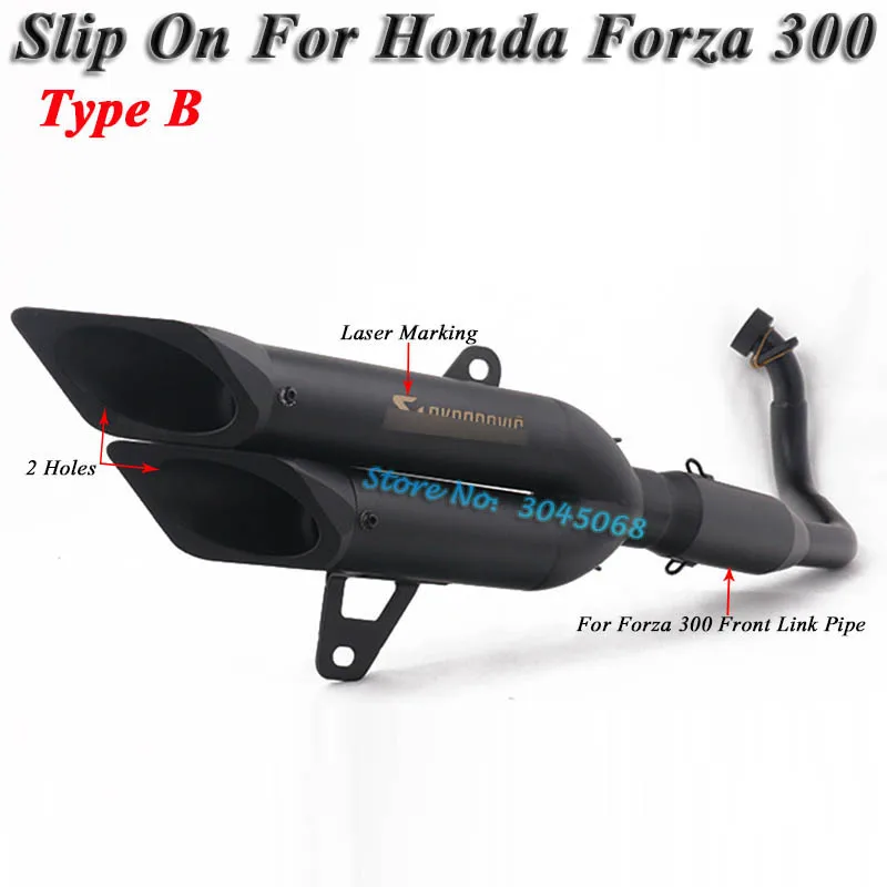 Полный для Honda Forza300 Forza 300 мотоцикл выхлопной выход модифицированный передний соединитель трубы глушитель 2 отверстия слипоны