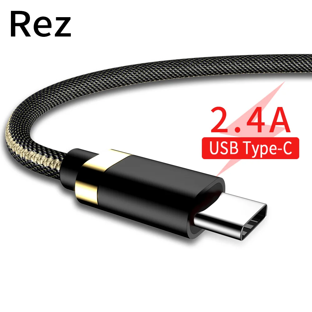 Кабель USB type C для samsung Xiaomi Redmi huawei, быстрая зарядка, USB-C зарядное устройство REZ Z2, кабель для мобильного телефона USBC type C 1 м