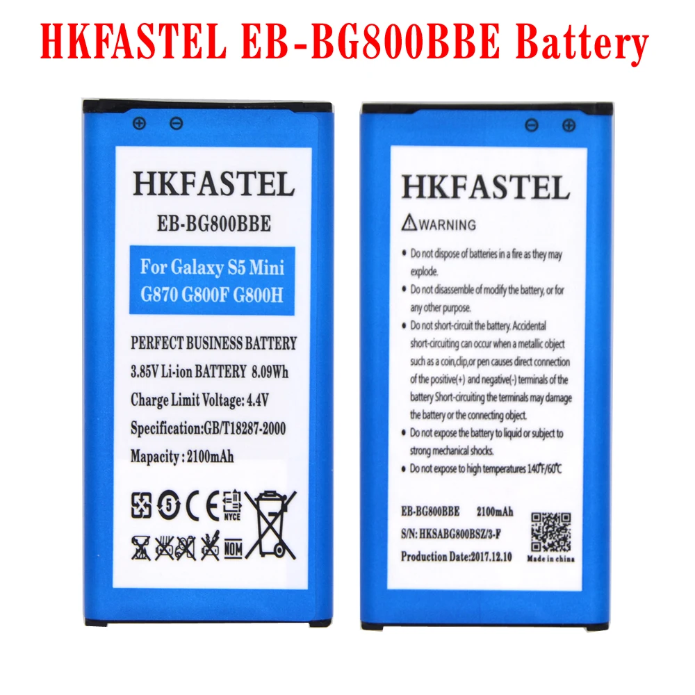Hkfastel Новый eb bg800bbe оригинальный мобильный аккумулятор для Samsung Galaxy S5 Mini g870 g800f G800H