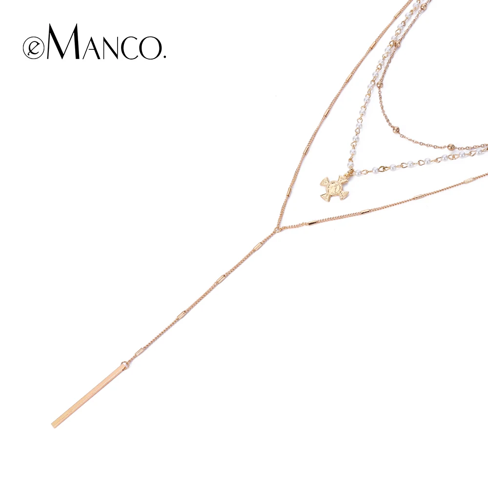 Trendy Choker Necklace for Women Long Multi Layer & Gold Color Hot Charm Pendant Necklaces Fashion Jewelry EST00031