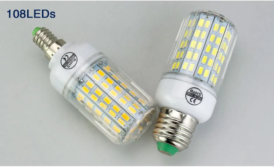 Светодиодный Светодиодная лампа-кукуруза E27 220V 230V 5730 SMD E14 светодиодный светильник 24 30 42 64 80 89 108 136 светодиодный s ампулы Bombillas для Кухня Гостиная