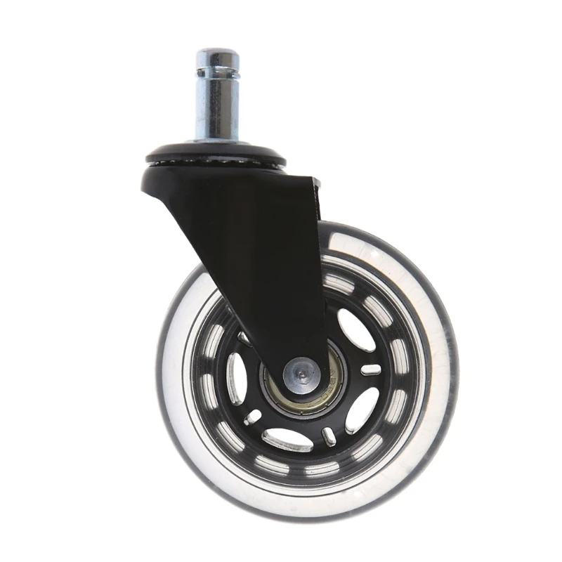 Universal 3 Universal Mute Wheel Replacement Office Chair Swivel Casters Rubber Rollers Black 60KG Wheels Furniture Hardware