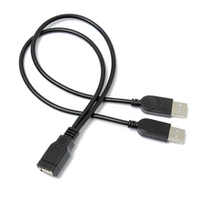USB женский A-Dual A Мужской 36 см/2,0 футов высокоскоростной USB зарядный кабель для синхронизации данных и зарядки для ПК