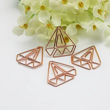 

30pcs Luxury Diamond Rose Gold Paper Clips with Acrylic Clip Dispenser Material Escolar Bookmark the Office Supplies 30mmx30mm