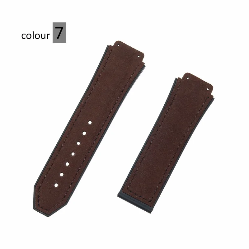 26mmx19mm leather and silicone matte straps fit the Hublot classic fusion series CHRONOGRAPH 45mm42mm watch band bracelet - Цвет ремешка: pink