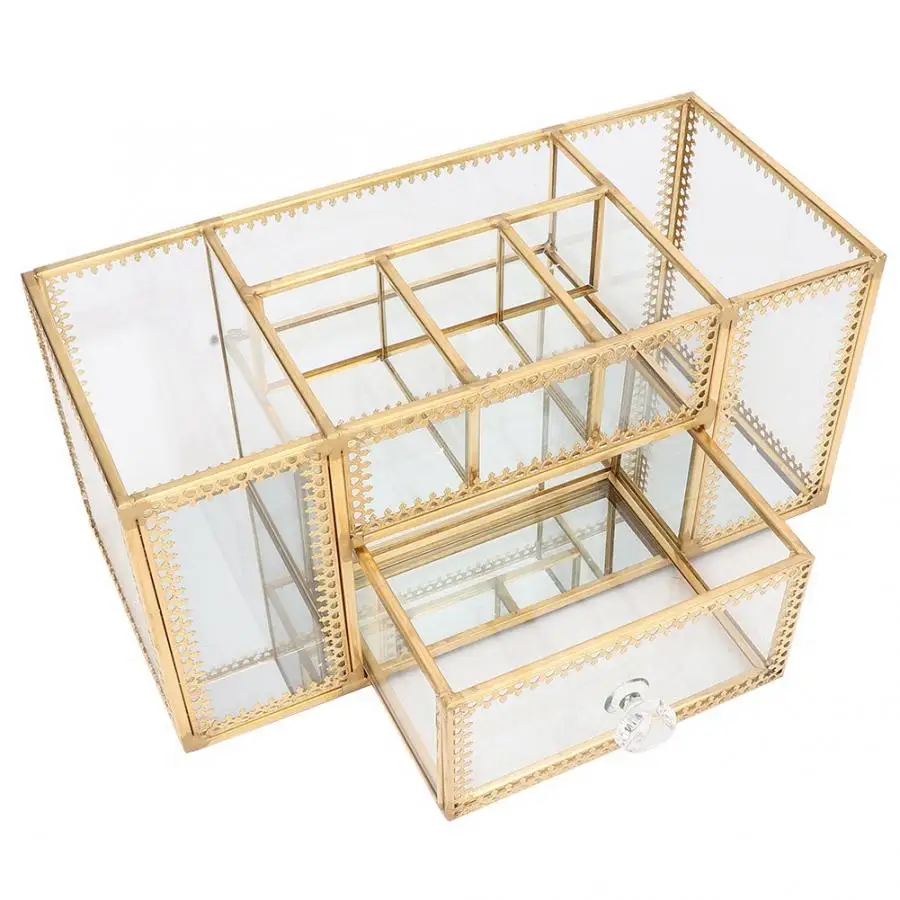

Classic Nail Art Storage Box Cotton Pad Makeup Organizer Desktop Multi-layer Box Nail Art Showing Shelf