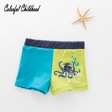 Пляжная одежда для малышей от 1 до 5 лет летний мультяшный осьминог, спортивные шорты купальный костюм для мальчиков детские купальники