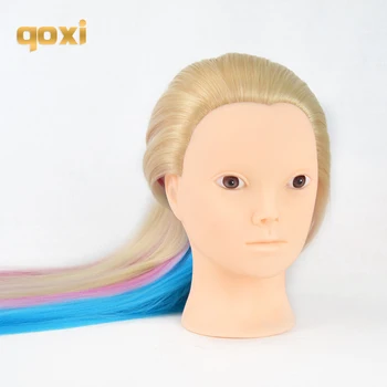 

Qoxi Professional training heads with long thick hairs practice Hairdressing mannequin makeup dolls hair Styling tete for sale