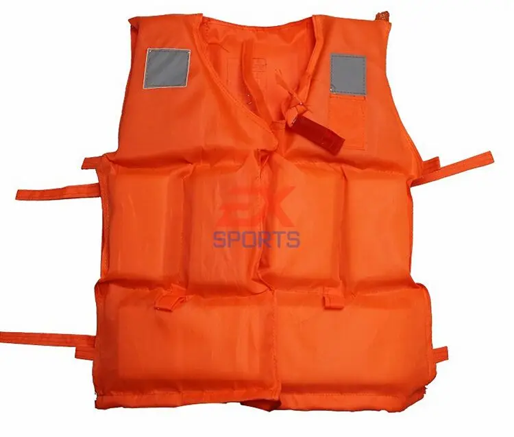 Orange Foam Swimming Life Jacket Life Vest for adult with whistle 80KG Flotage of inflatable boats (14)