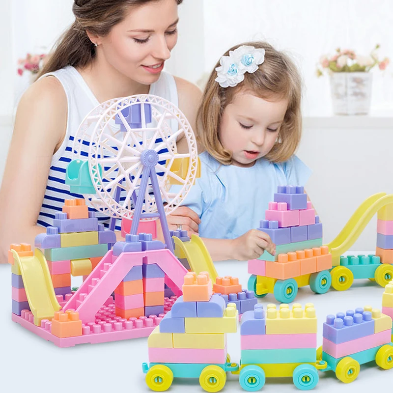 

Large Particle Building Blocks Ferris Wheel Set DIY Building Bricks Bottom Plate Spell Inserting Building Toys for Children Gift