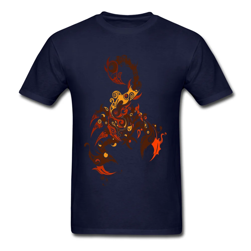 Batik Art Scorpion Cute Boy T Shirts Round Collar Short Sleeve 100% Cotton Fabric Tops Shirt Custom Tshirts Top Quality Batik Art Scorpion navy