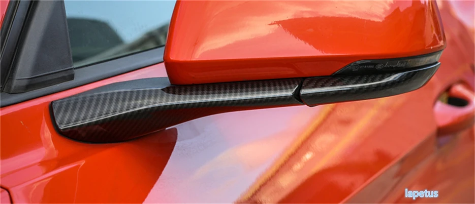 

Lapetus For Ford Mustang 2015 2016 2017 ABS Rearview Mirror Pedestal Decoration Lid Cover Trim / Carbon Fiber Style