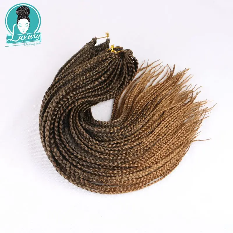 

Luxury For Braiding Synthetic Crochet Braids 24" 22strands/pack Ombre Grey Brown Blonde Pre loop 3S Medium Box Braids