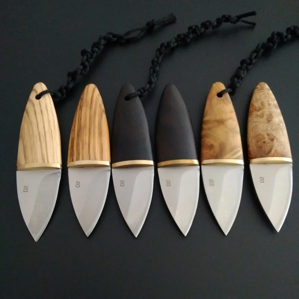 

D2 Steel Sharp Knife Wooden Handle Outdoor Camping Hunting Knives Fixed Blade EDC Self-defense Survival Tools Collection Gifts
