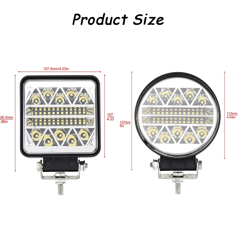 4 дюйма светодиодный круглый/квадратный рабочий светильник бар ультра яркие красные/зеленые/модифицированная лампа для внедорожных автомобилей/SUV ATV/грузовик