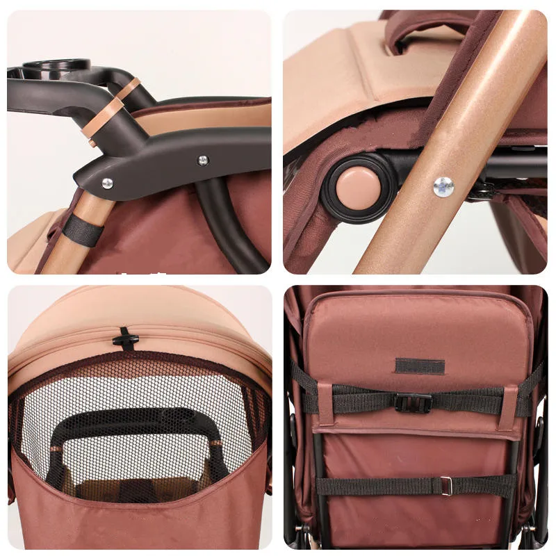  Ultra Light Portable Baby Stroller Easy to fold Baby Carriage Two Way Push Baby Cart with Removable