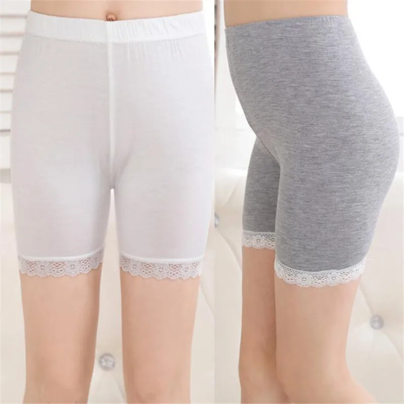

2019 Kids Girls Leggings Children Short Pants Pure Color Capris Girl Lace Kid Breathe Freely Trousers Cotton Pantyhose