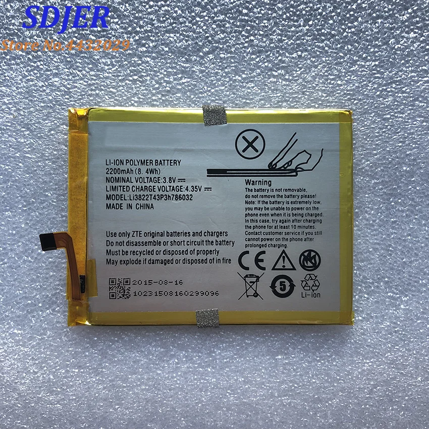 Высокое качество li3822t43p3h786032 2200 мАч Оригинальный аккумулятор для телефона ZTE Blade V6