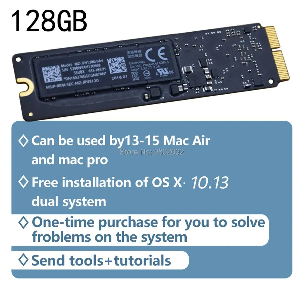 Original 128GB SSD For Macbook Air 2013 2014 2015 A1465 A1466 imac PRO