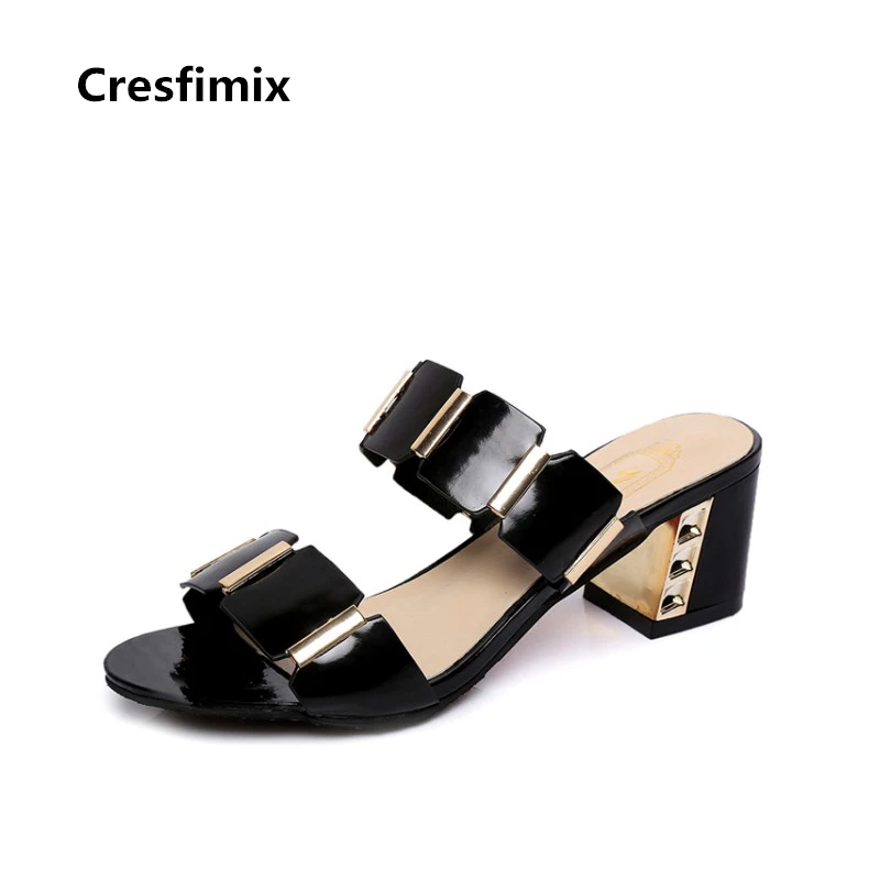 Cresfimix women fashion spring & summer high heel sandals lady sexy comfortable sandals female cute pu leather a2341b