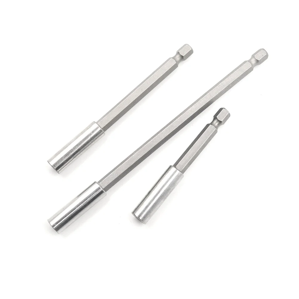 New 3Pcs/set 1/4" Hex Magnetic Bit Holder 75/100/150mm Shank Screwdriver Bars Power Extension Drill Driver Accessories Tool |